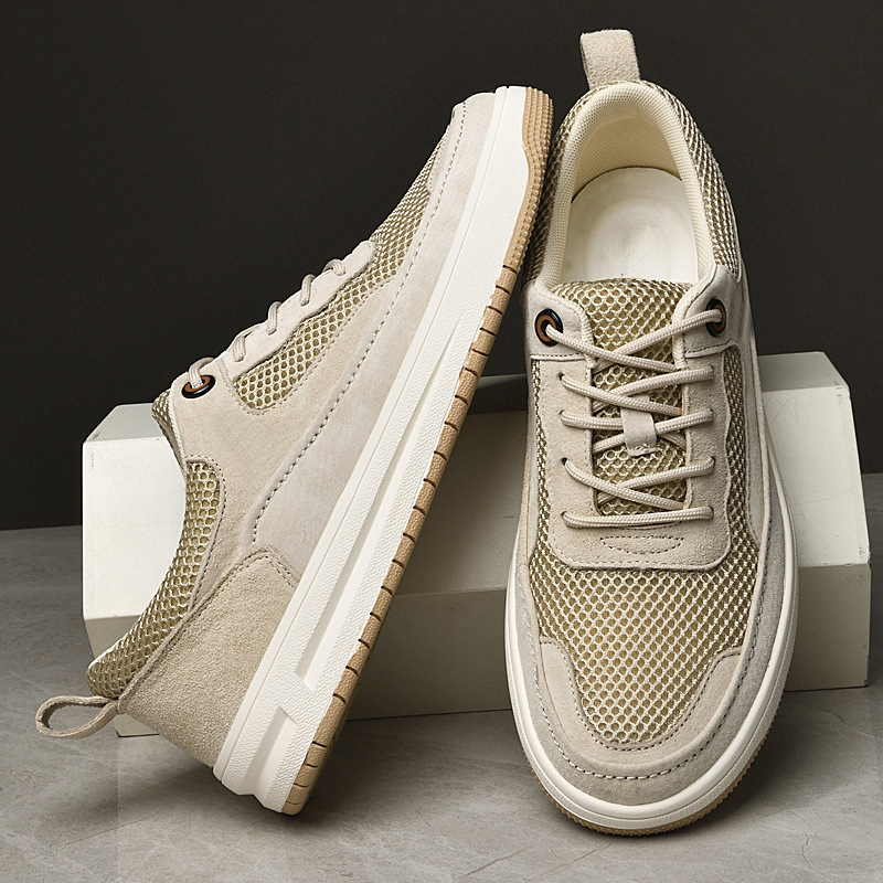 Scarpe casual uomo traspiranti in mesh con lacci estive_voghion.com
