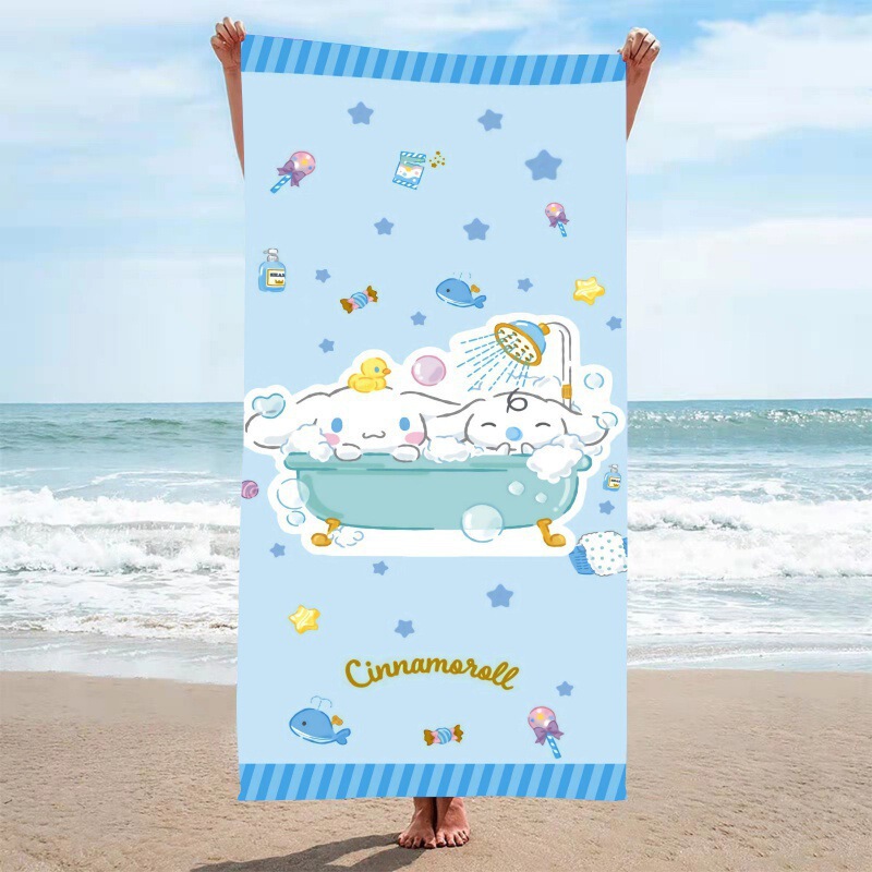 Cross Border Bathroom Swimming Seaside Microfiber Hot Selling Bath Towel Beach Towel Digital Printed Cartoon Beach Towel