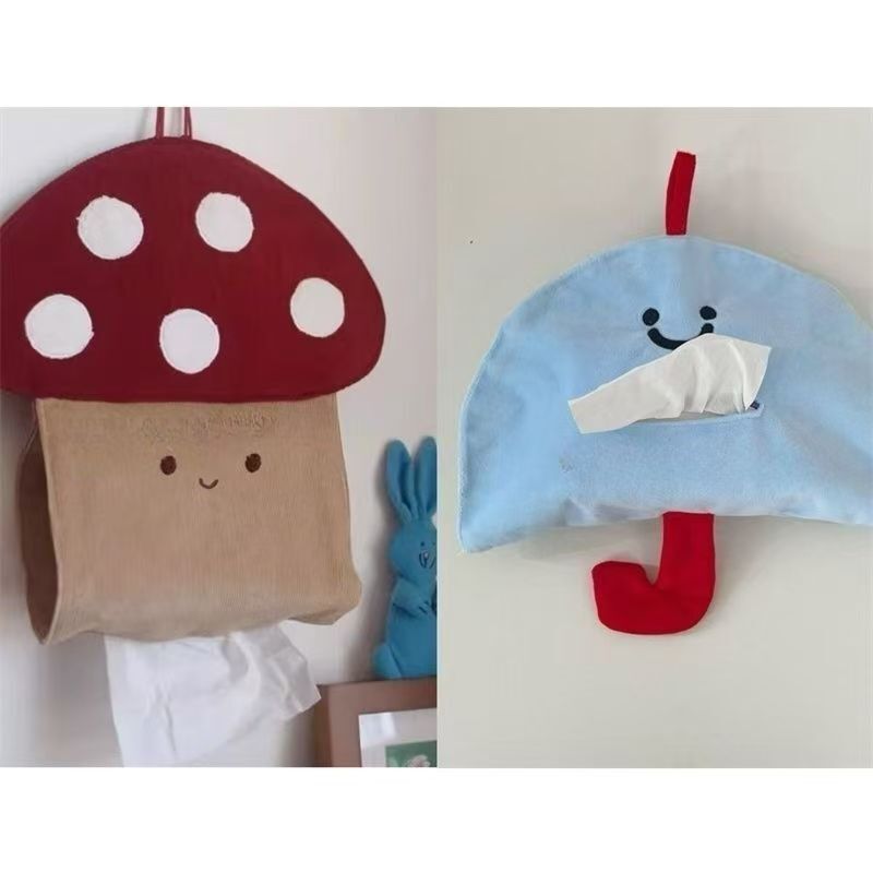 Cute Ins Cute Mushroom Tissue Set High-value Creative Tissue Box Small Blue Umbrella Paper Bag Tissue Storage