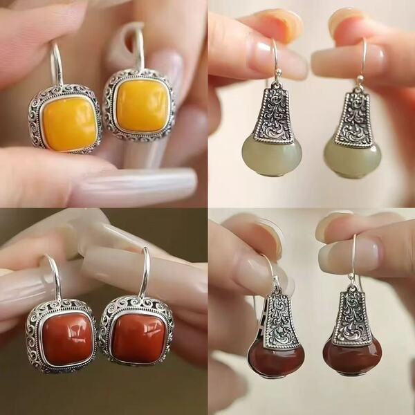 Retro ethnic stone inlay handmade