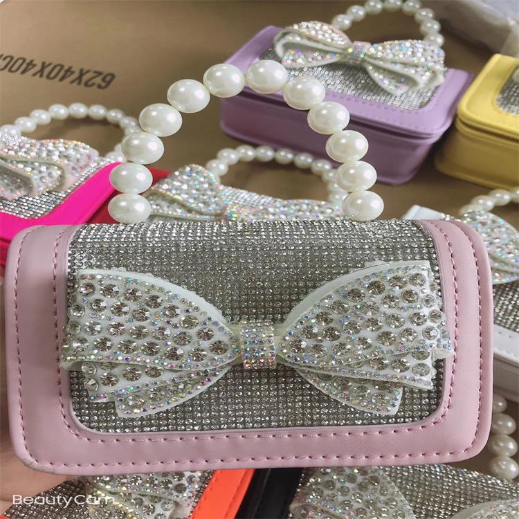 Cross-border handbags Blingbling flash drill bout children's hand bag cute princess BAGS spot wholesale