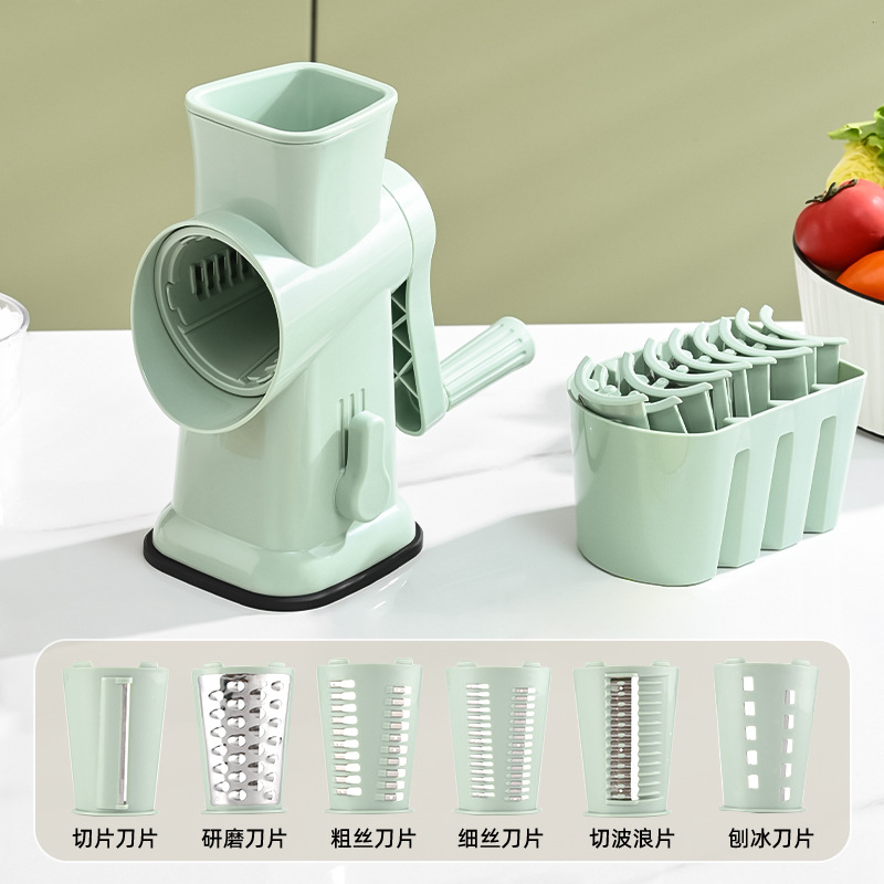 Nuevo cortador de verduras de tambor multifuncional, cortador de verduras de pepino en rodajas de papa en casa, dispositivo de corte de verduras en rollo de manivela