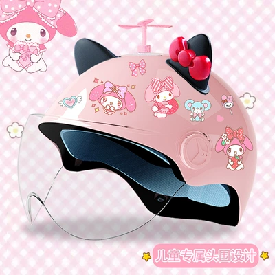 electric battery car helmet summer | Motosiklet kaskı (dəbilqə) - bright-pink-high-definition-random-windmill-black-and-red-butterfly-3c-certified-model-meimei-tz
