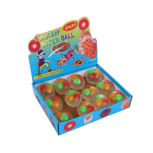 Creative stress relief toy transparent three-egg yolk squeeze toy water ball stress relief toy street stall squeeze stress relief ball