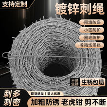 防盗刺围墙镀锌铁丝网围栏钢丝刺绳养殖网护栏网铁丝网铁蒺藜防护