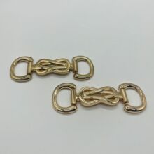 乐福鞋金属鞋扣锌合金短链 双D对扣一字链装饰扣链条洞洞鞋配件