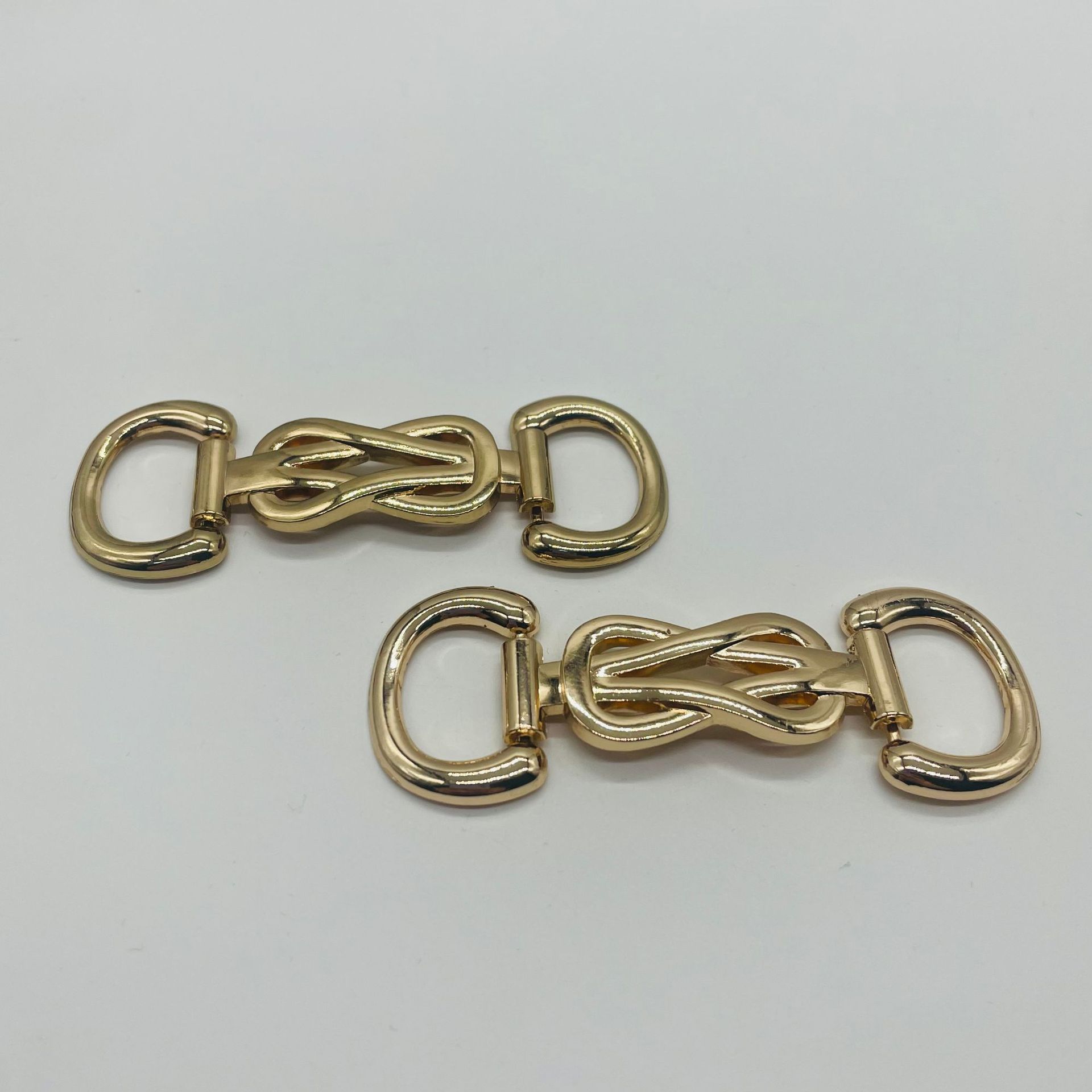 乐福鞋金属鞋扣锌合金短链 双D对扣一字链装饰扣链条洞洞鞋配件
