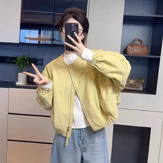 棒球服外套女春季2025新款爆款休闲宽松圆领高级感小个子夹克上衣