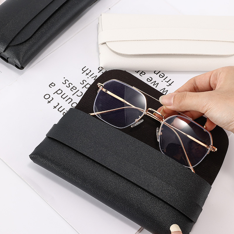 Leather Eyeglass Case with Strap for Portable Storage, Customizable, Lightweight, Stylish Soft Case, Wholesale in Stock, Portable