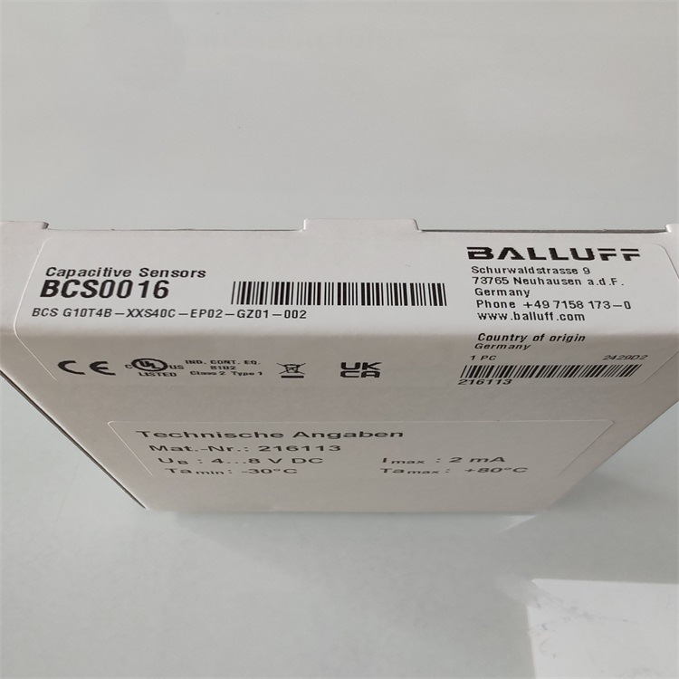 巴鲁夫 BCS0016  电容式传感器 BCS G10T4B-XXS40C-EP02-GZ01-00