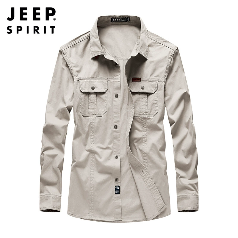 2021 Мужская весенне-осенняя новая рубашка с длинными рукавами и несколькими сумками, уличная Мужская одежда, свободная рубашка, Мужская Tide 8188