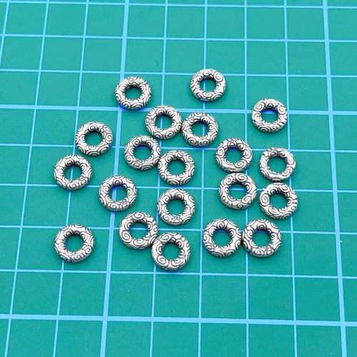 S925 Pure Silver Cloud Pattern Thick Closure Circle DIY Handmade Weaving Handmade Bracelet Necklace Pendant Chain Jewelry Accessories 