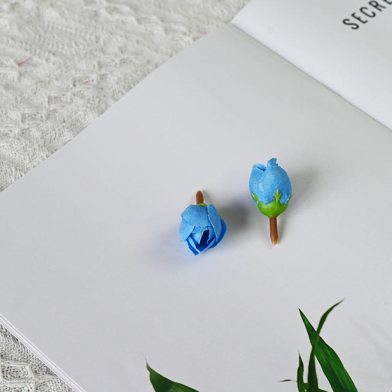 Simulación mini pulgar brotes de rosas brotes de estrellas hechos a mano DIY guirlanda caja de dulces flor de pecho decoración de boda flores de seda