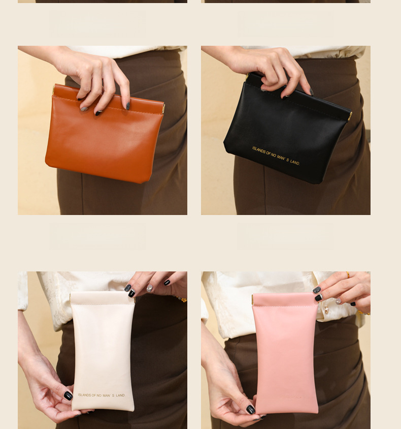 Nouveau sac de rangement en PU pour éclats d'obus, mini porte-monnaie pour femme, portefeuille pour femme, sac à cartes, sac de grande qualité, sac à cosmétiques_voghion.com