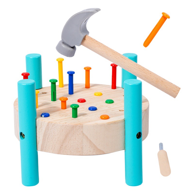 Los niños de madera ejercicio bebé mano-ojo coordinación manos-en el cerebro-movimiento kindergarten educación temprana ronda clavar Mesa juguetes educativos