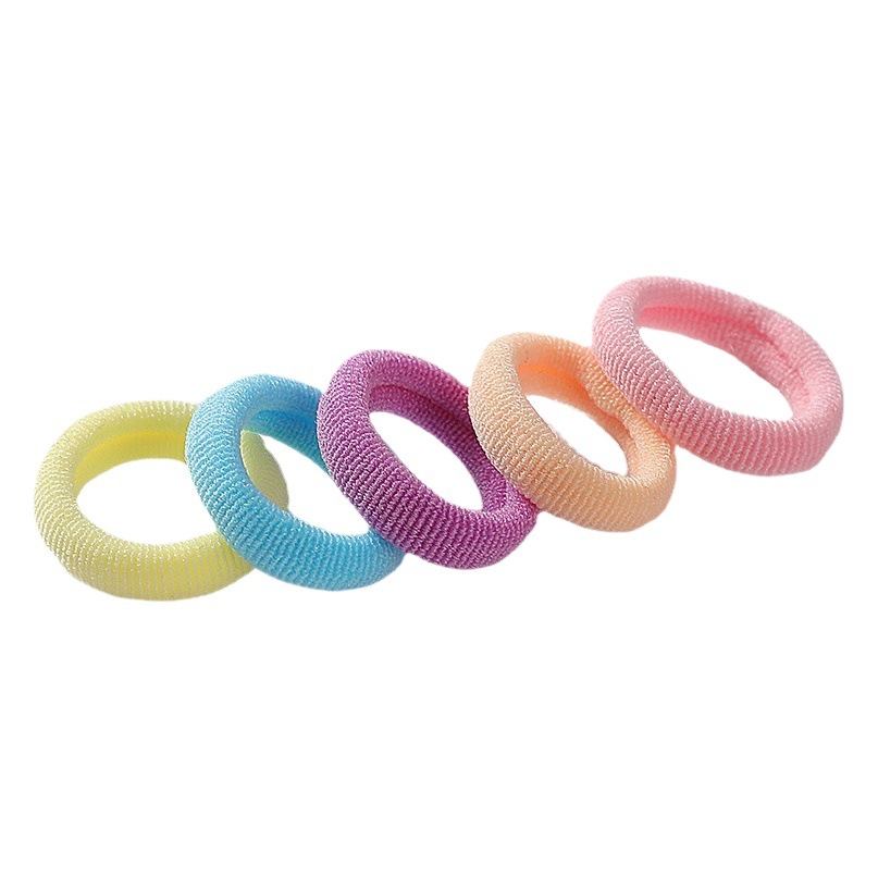 Corea del Sur alta elástica pequeña banda de goma tamaño pequeño banda de pelo de los niños niñas no lastiman cuerda de pelo lindo cabeza cuerda toalla anillo cubierta de cuero femenino