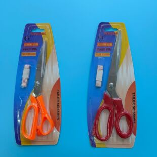 Foreign trade household tailor scissors stainless steel with tape measure tailor scissors two in one suction card Daily plastic handle wholesale