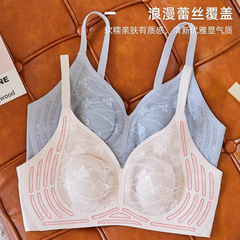 軟支撐無痕內衣薄款無鋼圈收副乳防下垂承托果凍條大胸顯小文胸女