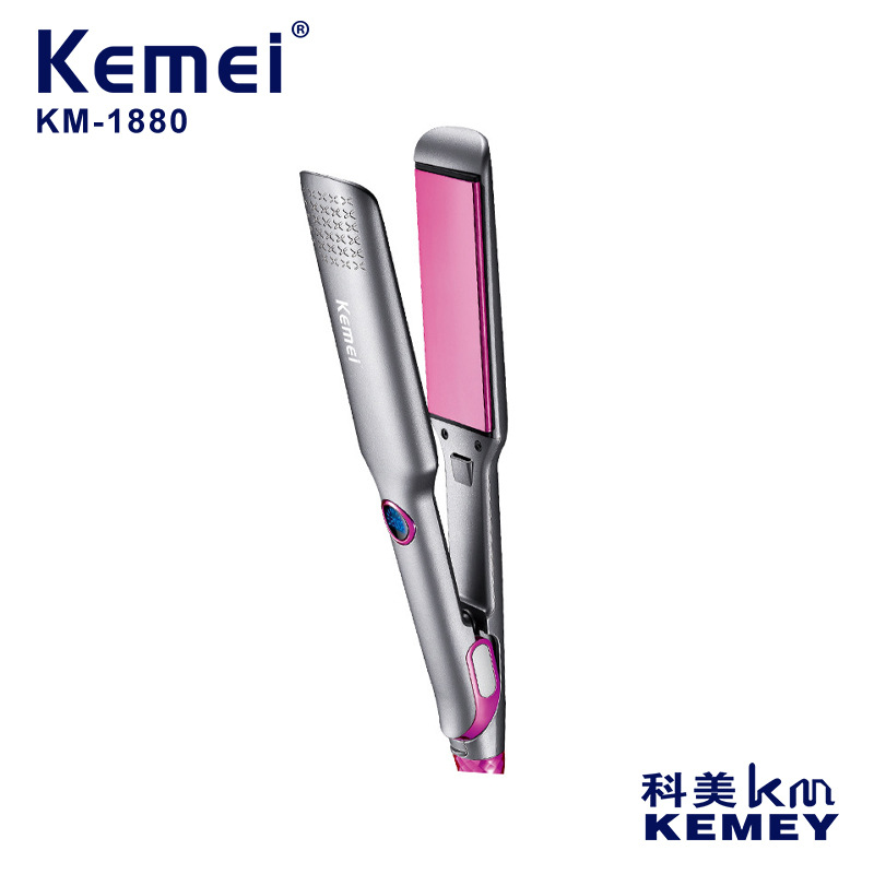 Plancha de pelo Kemei KEMEI con pantalla LCD digital, control inteligente de temperatura, rizador de pelo, para uso doméstico.
