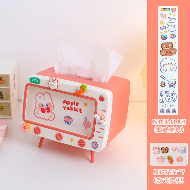 Dibujos animados TV caja de pañuelos teléfono móvil titular hogar multifuncional creativo lindo tejido caja estudiante dormitorio Escritorio