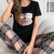 European and American New Cross-border Home Clothes Panda Printed Pullover Short-sleeved T-shirt Trousers Loose Pajamas for suit Women