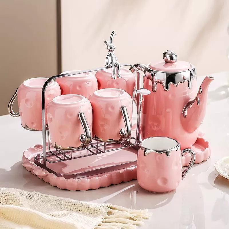 Набор чашек для воды с ягодно-красным сыром, утолщенная керамическая чашка для питья с защитой от ожогов, комбинация высококачественных кружек, свадебный сувенир