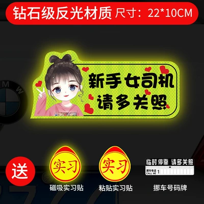 Internship Car Sticker Novice on Body sticker - strong-magnetic-reflective-marubeni-head-girl-please-take-more-care-gift