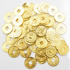 フォーチュンツリー工芸品アクセサリー銅貨合金銅貨 2.0 センチメートルゴールデン宝ドラゴンとフェニックス銅貨接着剤アクセサリー