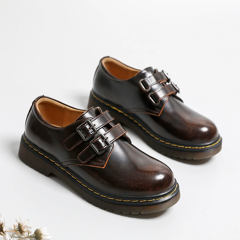 Туфли Мэри Джейн на толстом каблуке в британском стиле с круглым носком, осень 2023, новая маленькая кожаная обувь в японском стиле JK, женская обувь