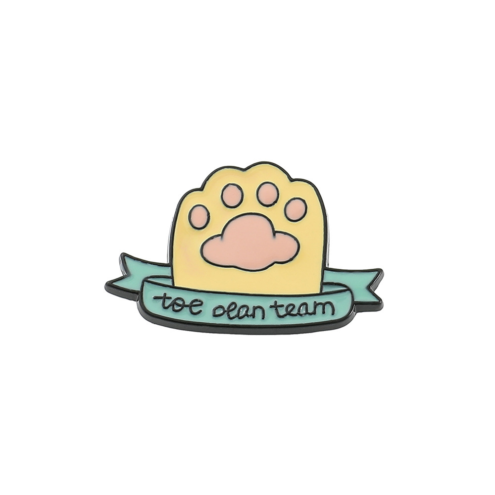 Gato gordo lindo gato broche europeo y americano gato de dibujos animados garra dedo del pie equipo oean esmalte pin ropa Accesorios