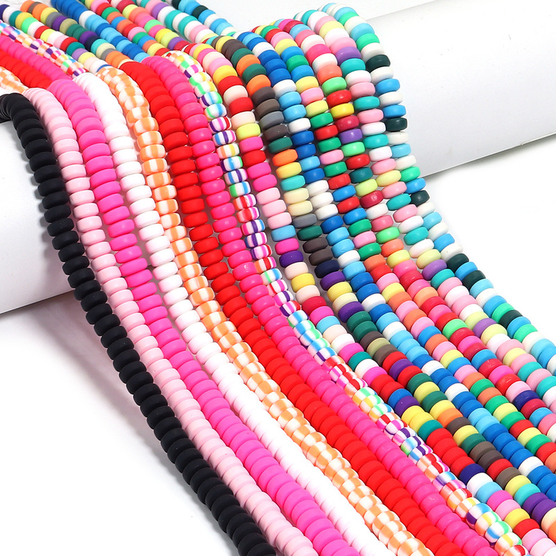 Color soft pottery sheet wheel bead bracelet necklace spacer loose beads diy key chain bag hanging chain jewelry material Color soft pottery sheet wheel bead bracelet necklace spacer loose beads diy key chain bag hanging chain jewelry material