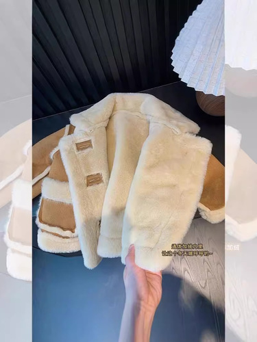 Children's fur-lined one-piece coat 2025 autumn and winter baby padded winter thick top for young children