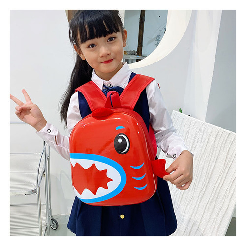 Children's Double Shoulder Bag Cartoon Shark School Bag for Middle and Small Classes, Hard Shell Cartoon Lightweight Backpack, Factory Wholesale