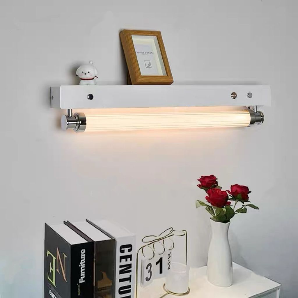 Una palabra larga lámpara de pared dormitorio 2025 nuevo estante minimalista fondo lámpara de pared sin cableado atmósfera sensación de cabecera