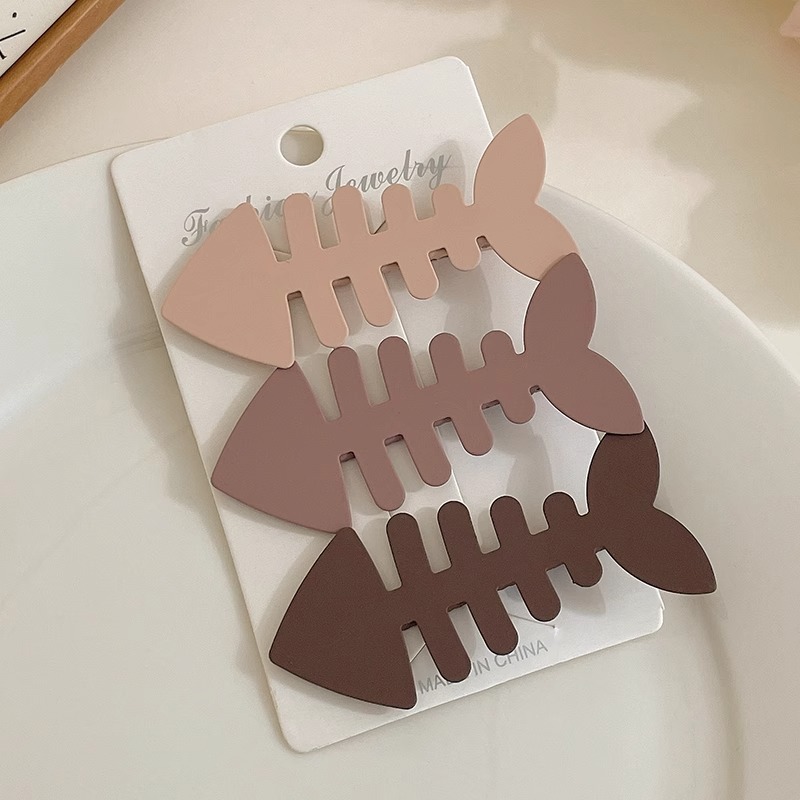 Otoño y invierno curry clip de pelo de boca de pato clip de cabello de mujer acabado de artefactos de alfabetización de la cara de la cabeza clip de ceja clip lateral