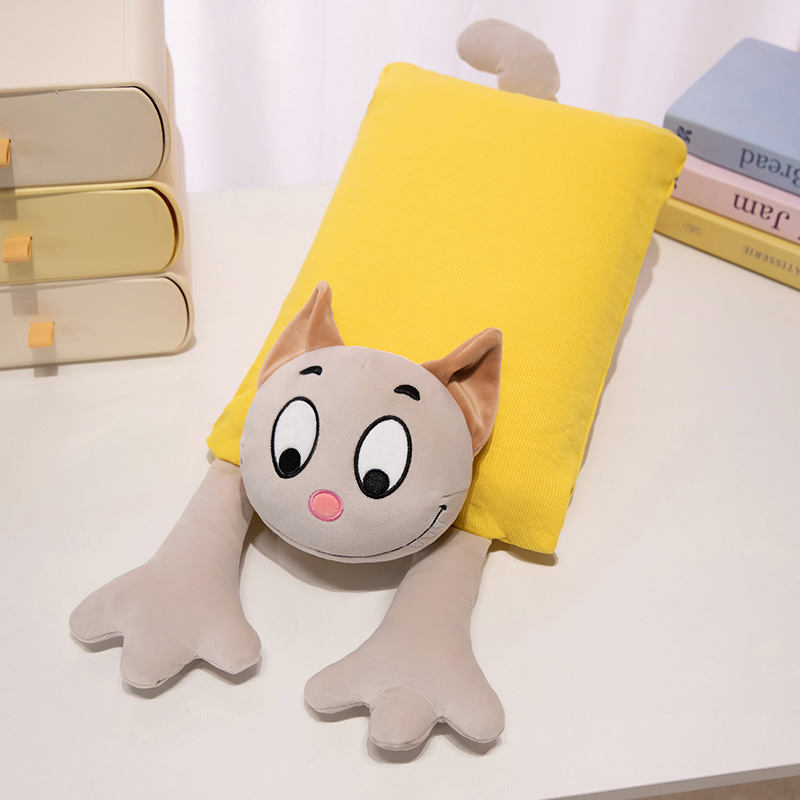 Almohada para Siesta de Gato Animado Desmontable, Lavable para Aula