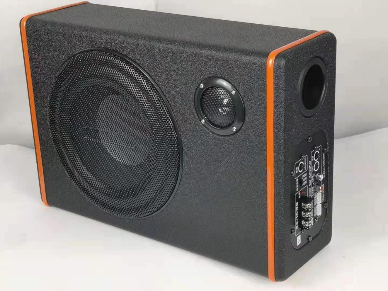 Cross-Border 8inch Car Audio Modification Ultra-Thin Subwoofer High-Power 12V with Treble Active Wooden Speaker