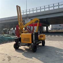 欧能机械装载式高速公路波形护栏立柱液压打桩机护栏打拔钻一体机