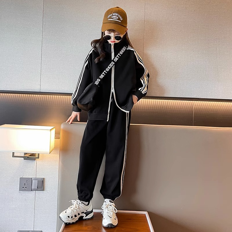 Girls' Set 2023 New Network Red Fashionable Chinese Big Boy Spring and Autumn Fashion Casual Sports Two Piece_voghion.com