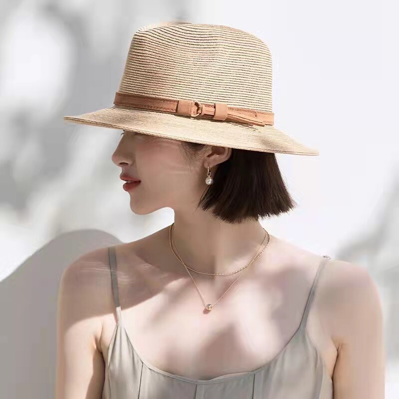 French-Style Panama Straw Hat, Unisex, Versatile for Summer Outings, Sun Protection, Stylish and Elegant Hat