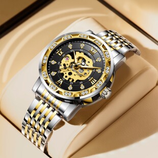 New forsining European and American men's fashion classic popular hollow rhinestone butterfly buckle automatic mechanical watch