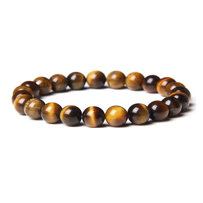 2PCS  8mm Agate Tiger Eye Stone Crystal Beaded Set with Hematite Bracelet_voghion.com
