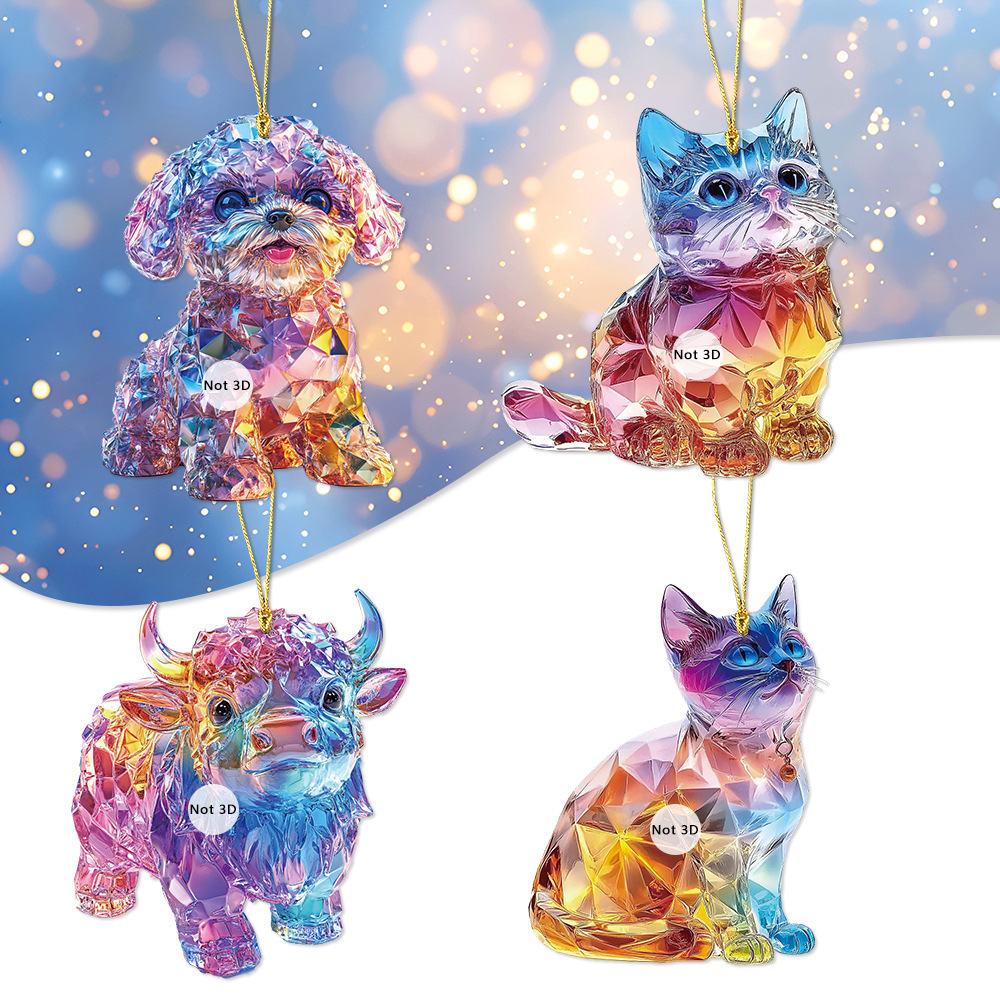 Transfronterizo Amazon nuevo colorido animal 2D plano acrílico pequeño colgante decoración interior del automóvil colgante