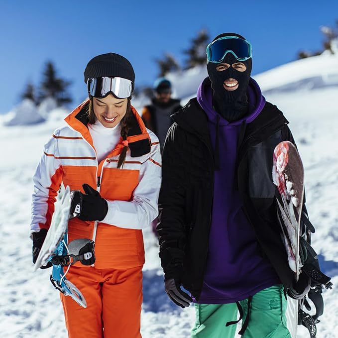 3-håls vinterstickad ansiktsmask, utomhussport helmask för skidor Varm stickad balaclava för vuxna_voghion.com