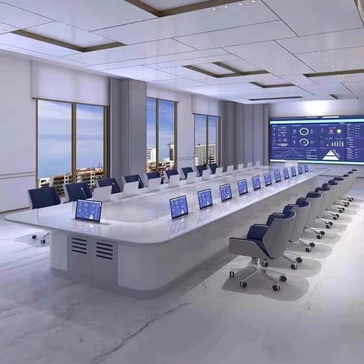 Large Paperless Conference Table Simple White Long Table Modern Combination Negotiation Training Office Conference Room Tables and Chairs