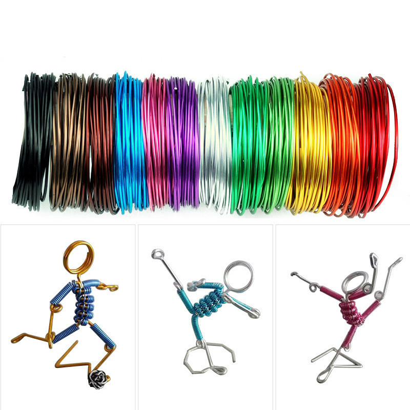 1.0mm 5m Colorfuled Aluminum Wire Craft Aluminum Wire DIY Oxidation Bicycle Braiding Material Modeling DIY