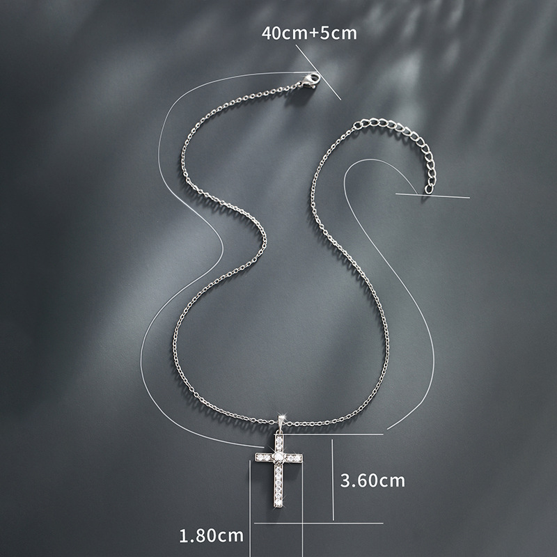 Xupe joyería micro incrustaciones de circonio Colgante Cruz luz femenina de lujo simple personalidad estilo frío COLLAR COLGANTE accesorios masculinos