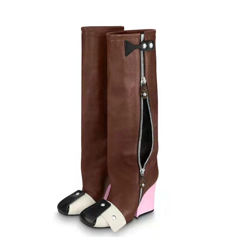 2022 осень и зима Внешняя торговля Новые мотоциклетные ботинки на толстом каблуке с заклепками сбоку на высоком каблуке с квадратной головкой повседневные ботинки больших размеров женские