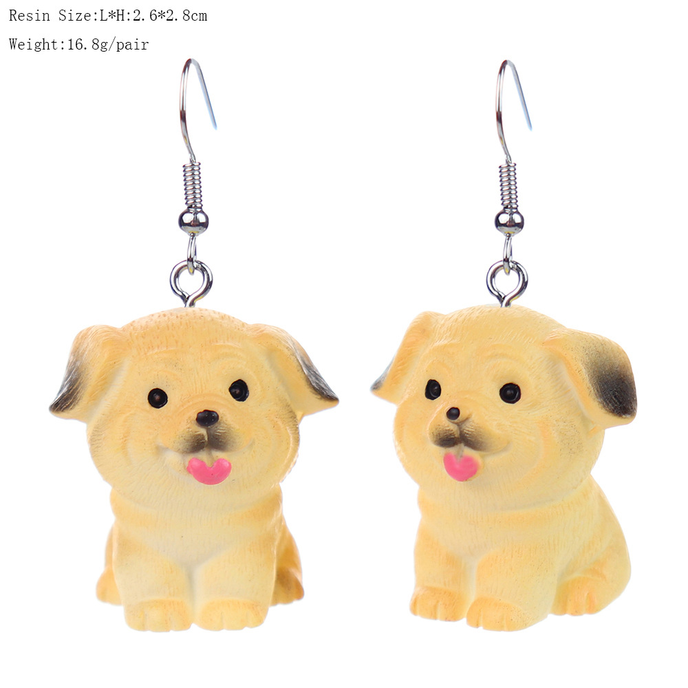 Cartoon Style Dog Plastic Resin Women's Drop Earrings display picture 6