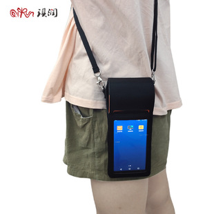 Sunmi V2 Protective Case Waterproof Oxford Cloth Single Shoulder Strap Crossbody Pda Leather Case Handheld Terminal Swipe Card Pos Machine Leather Case